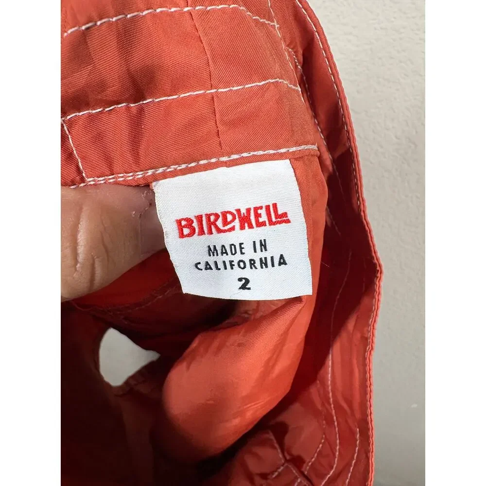 Birdwell Womens 2 Beach Britches Board Shorts Swimwear Burnt Orange Nylon USA